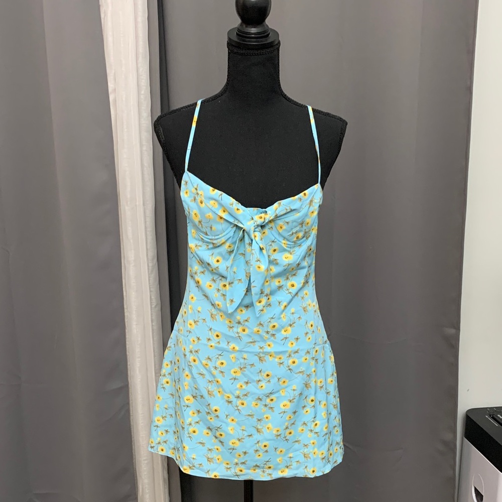Floral Blue Mini Dress